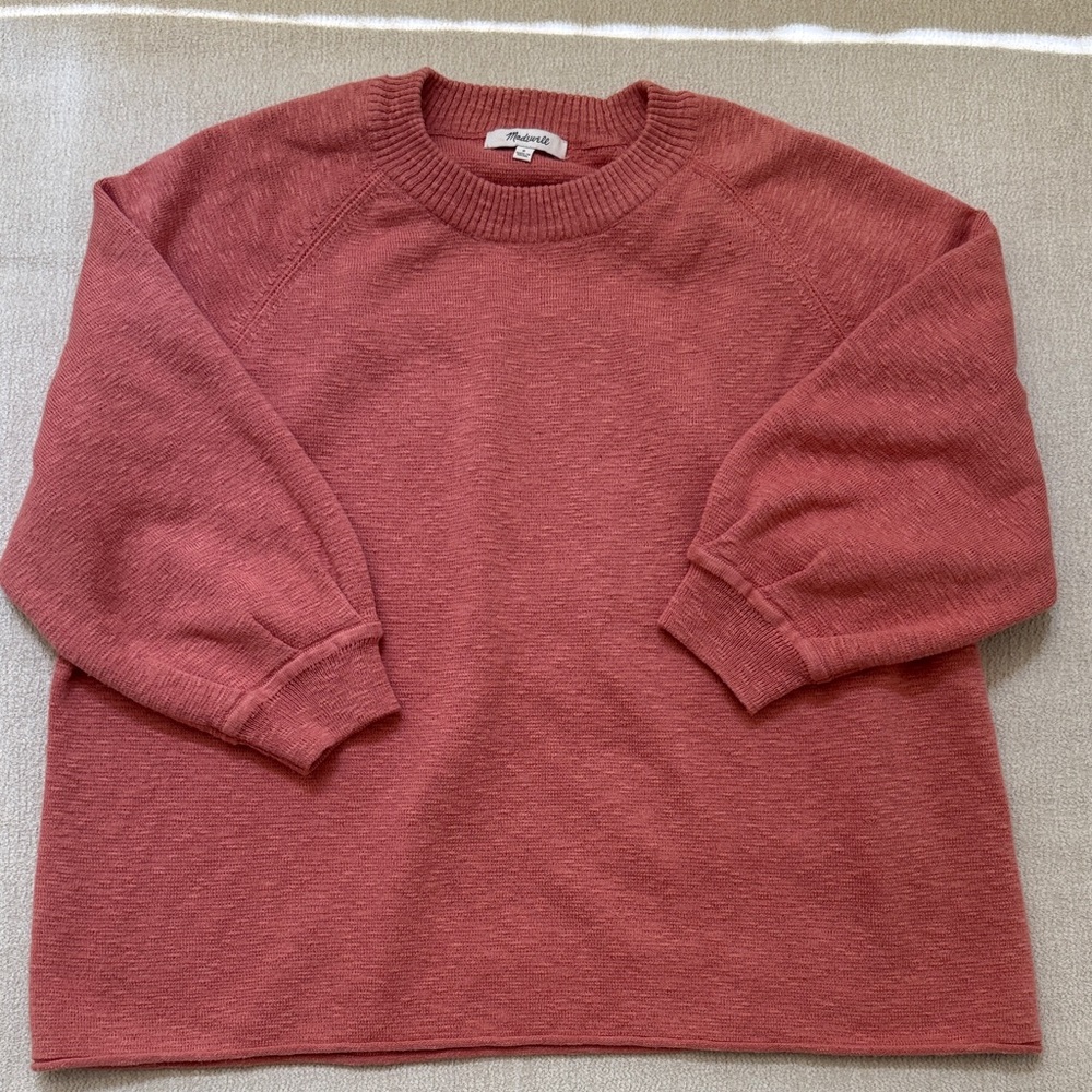 Madewell Woman's Coral 3/4 Sleeved  Sweater | Size S Small | EUC